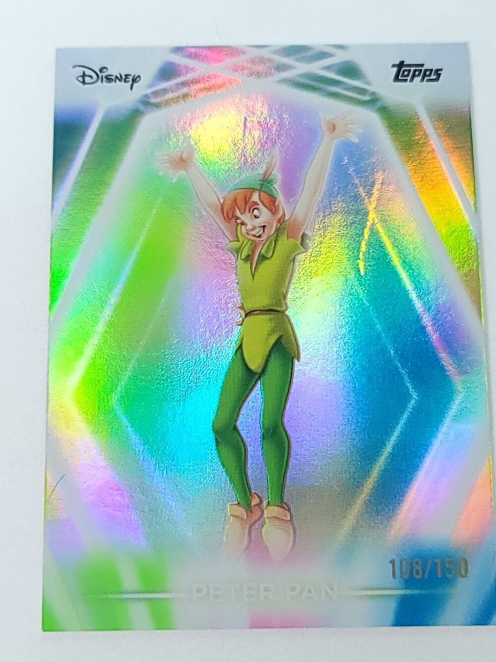 Peter Pan Topps 2026 Disney Neon Holo Parallel Refractor Limited 108/150 Scratch